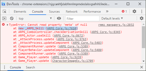 プラグイン「ARPG_Core.js」の7610行目で発生